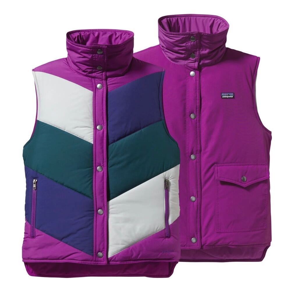 Patagonia Reversible Women’s Puffer Padded Vest Purple Pink Medium Puffy